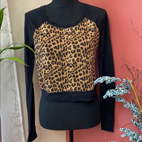 PINK Victoria's Secret Tops - PINK - Fun Cheetah Print Cropped Knit Top